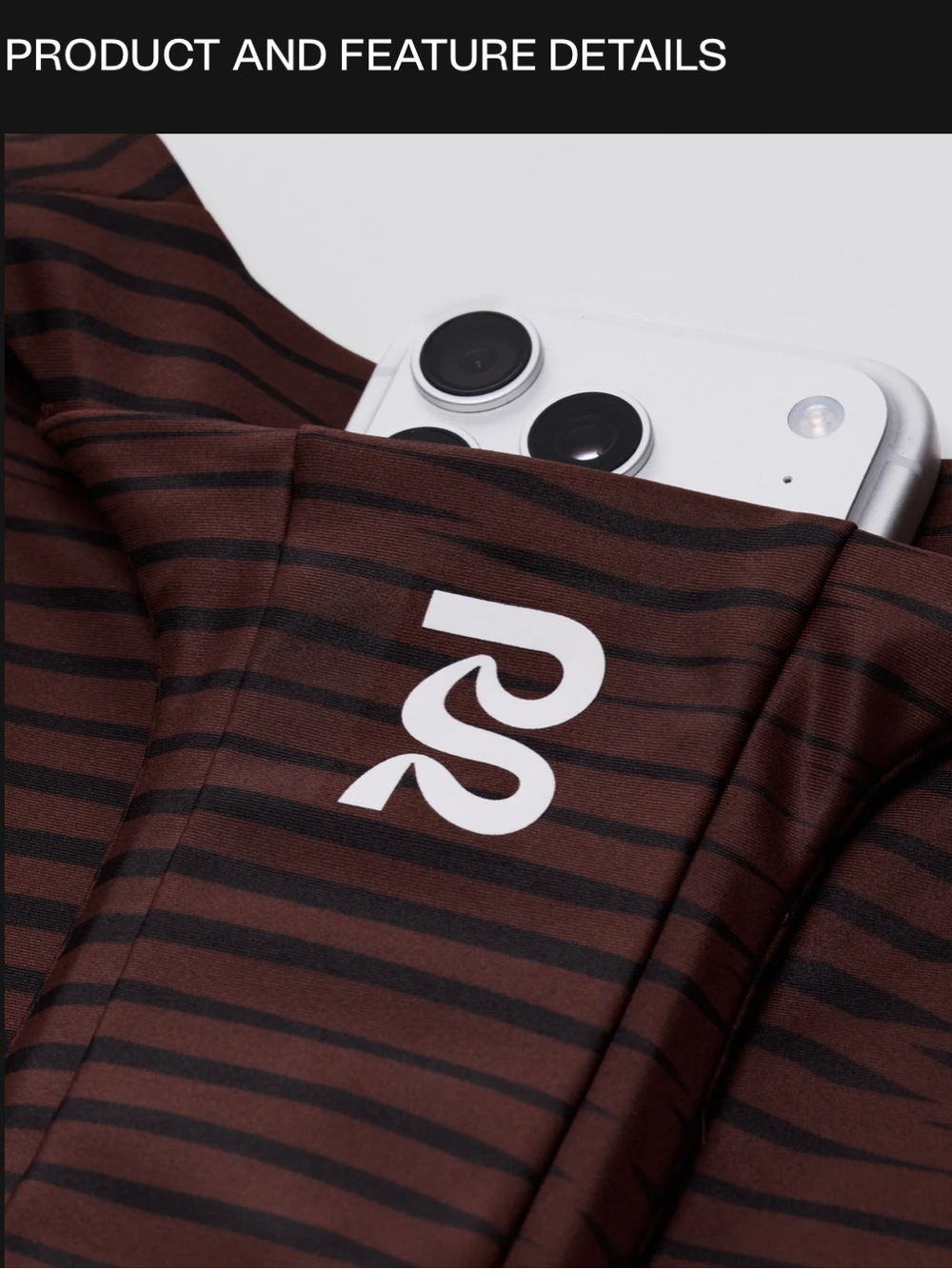 Bandit - WOMEN'S STAMINA™ RACE CROP - ORGANIC STRIPE CACAO - Picture 2 of 5